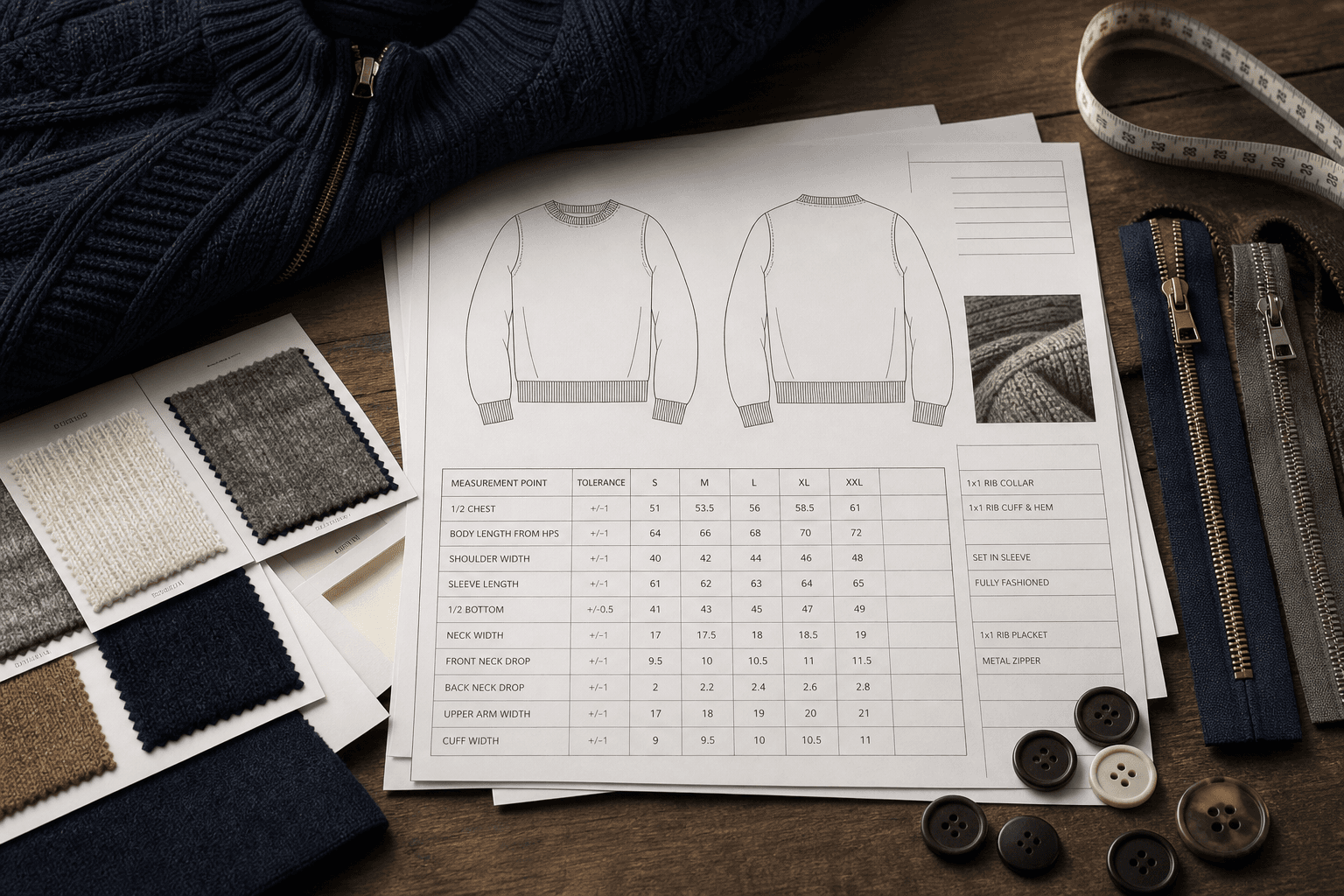 Tech Pack Guide resource cover image for B2B knitwear buyers.