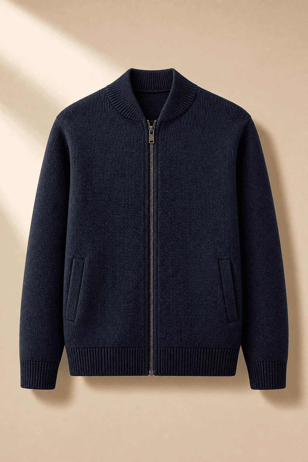 Structured knit jacket direction for Germany buyers.