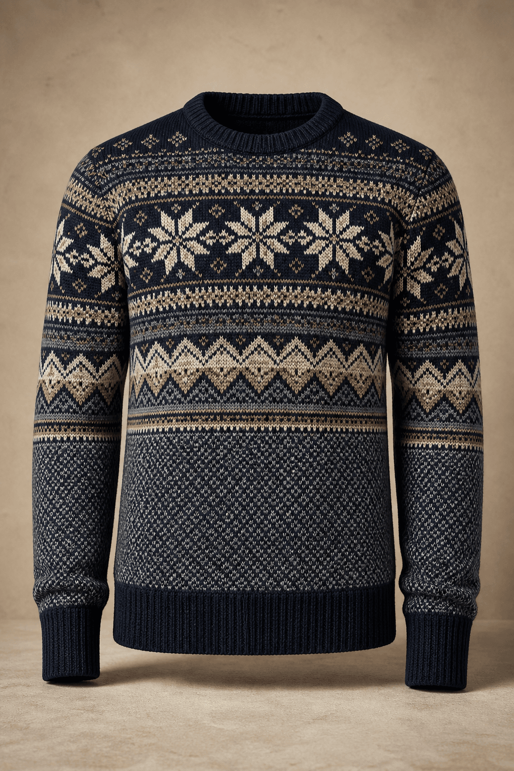 Nordic jacquard sweater direction for cold-weather buyers.