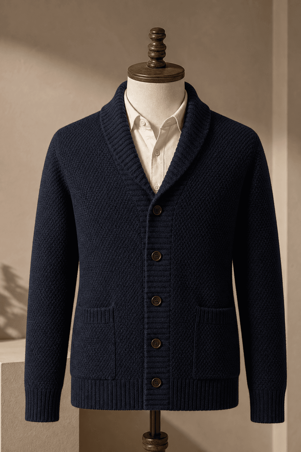 Heritage cardigan direction for UK buyers.